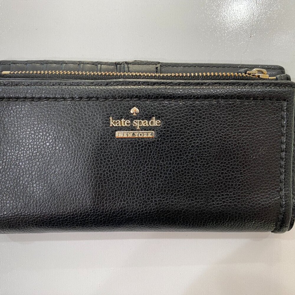 Kate Spade Braylon Patterson Drive Black Pebbled Leather Wallet